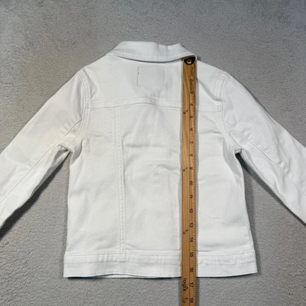 Levi's Denim Trucker Jacket Girls Small White‎ Button Front Classic NWT